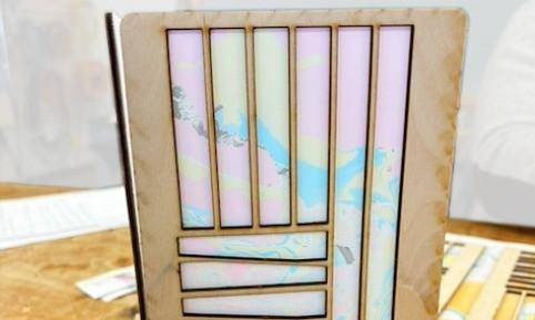 Marbled Paper Luminaries